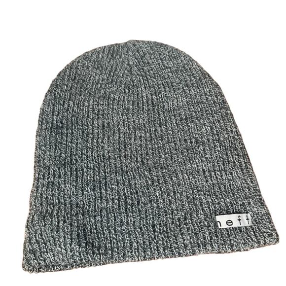 Neff Gray Knit Beanie Stretch Winter Hat Men - Picture 1 of 6